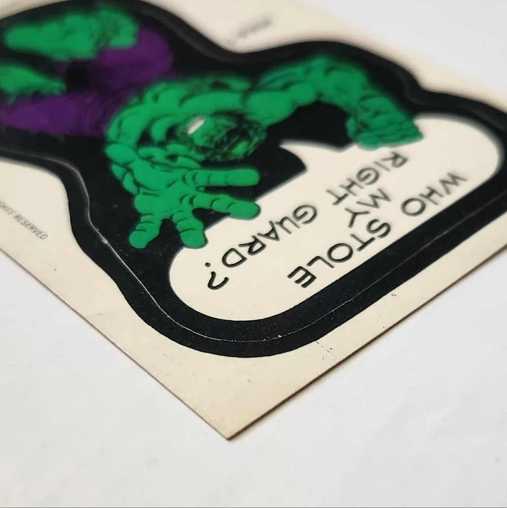 ✨RARE VTG 1975 Topps Marvel Comic Book Heroes Sticker - Hulk #1 (Brown Back)